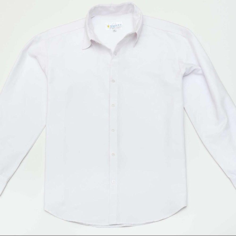 Crisp White Long-Sleeve Dress Shirt